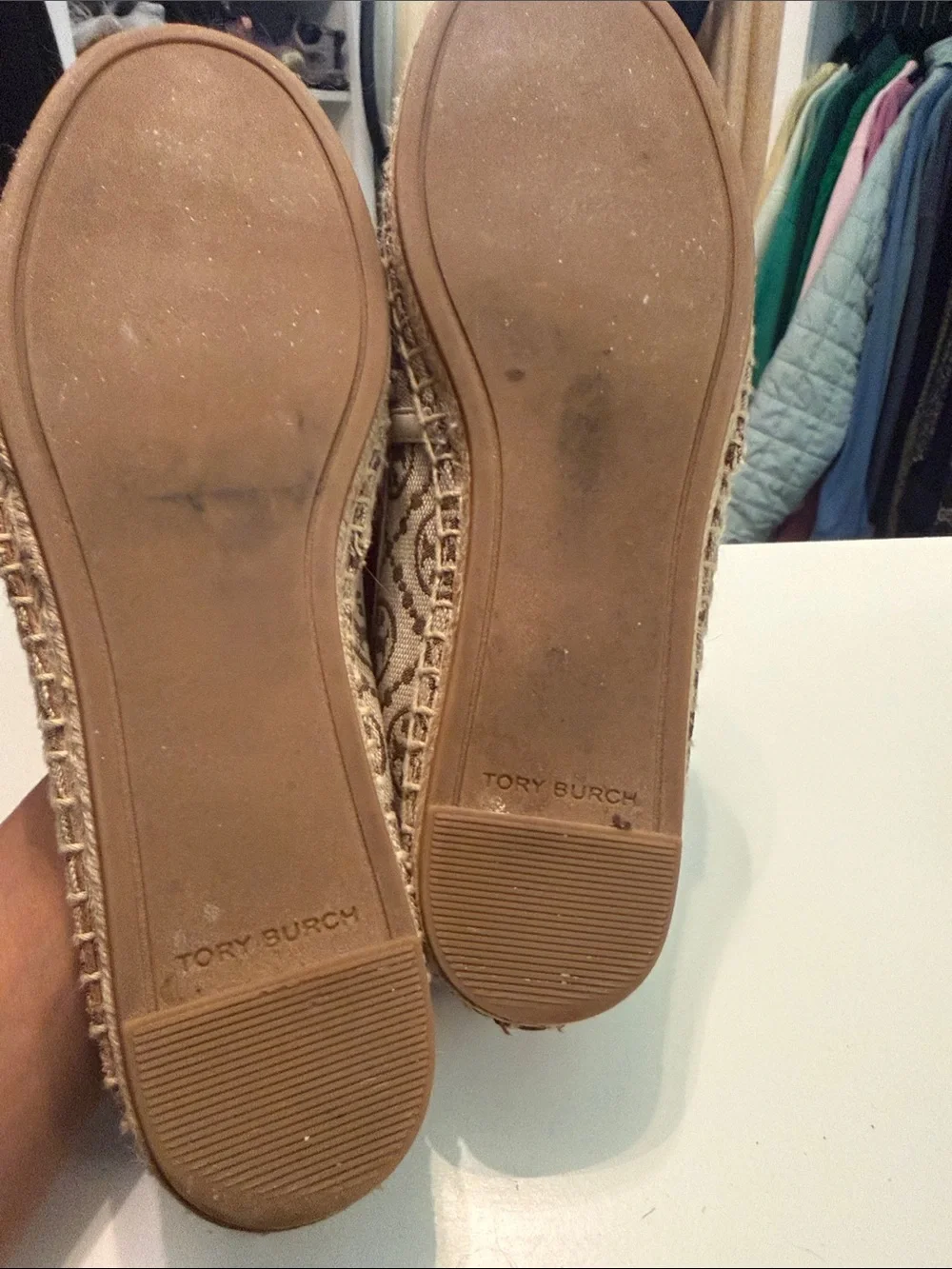 Tory Burch Hazel Monogram Canvas Espadrille Slip-Ons